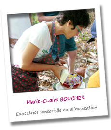 Marie-Claire BOUCHER, éducatrice sensorielle en alimentation anime des ateliers autour des 5 sens